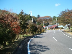 竜神大吊橋の支柱の先端が見えた